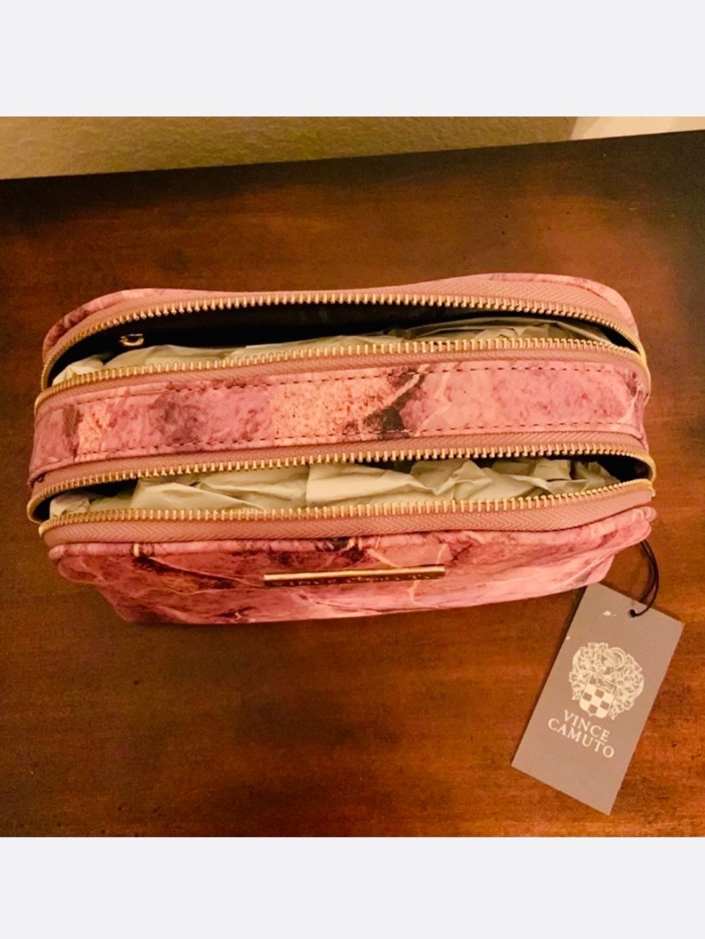 VINCE CAMUTO Double-Sided Bag, Purple Lightning Print, NWT - Picture 2 of 10